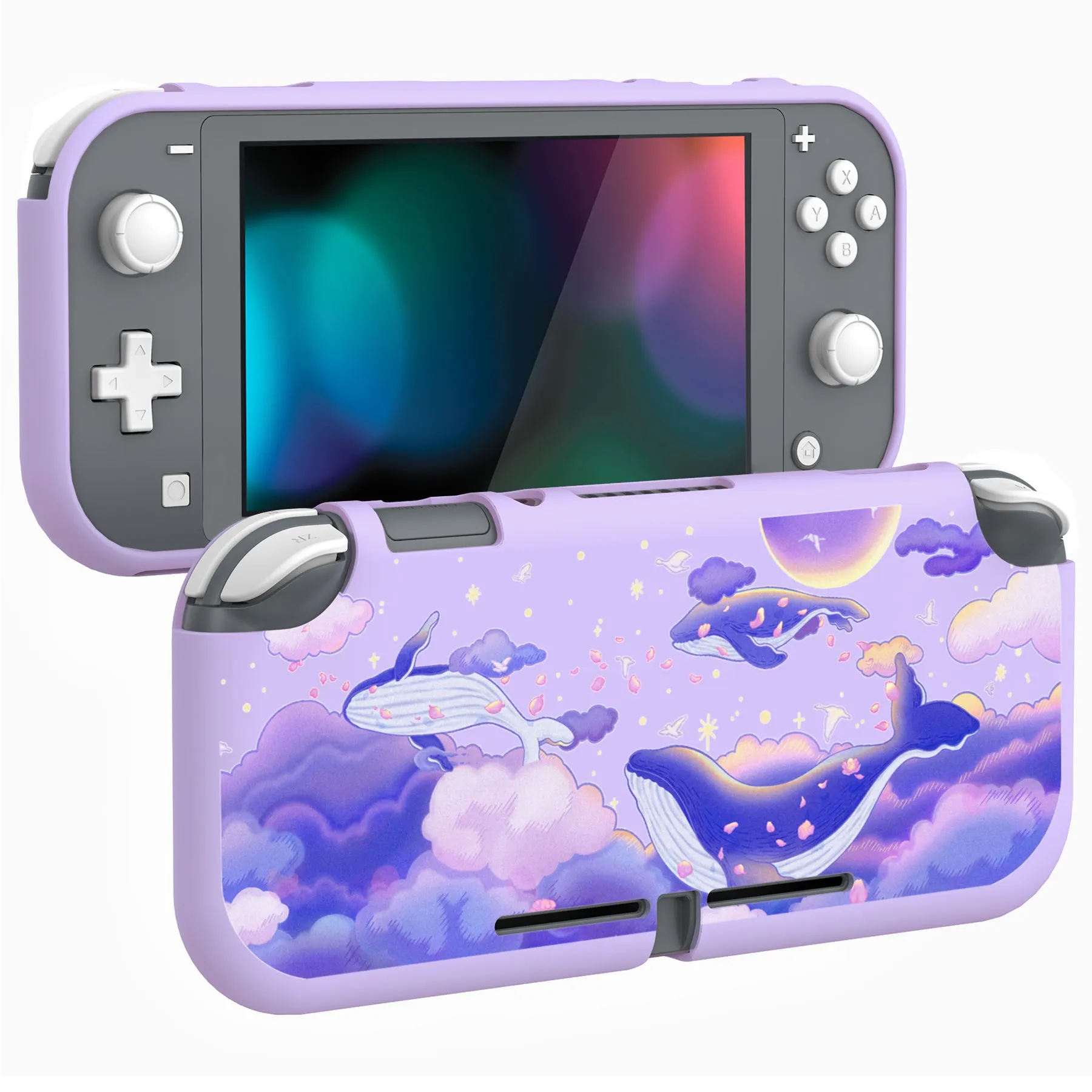 PlayVital Whale in Dream Custom Protective Case for NS Switch Lite, Soft TPU Slim Case Cover for NS Switch Lite - LTU6020