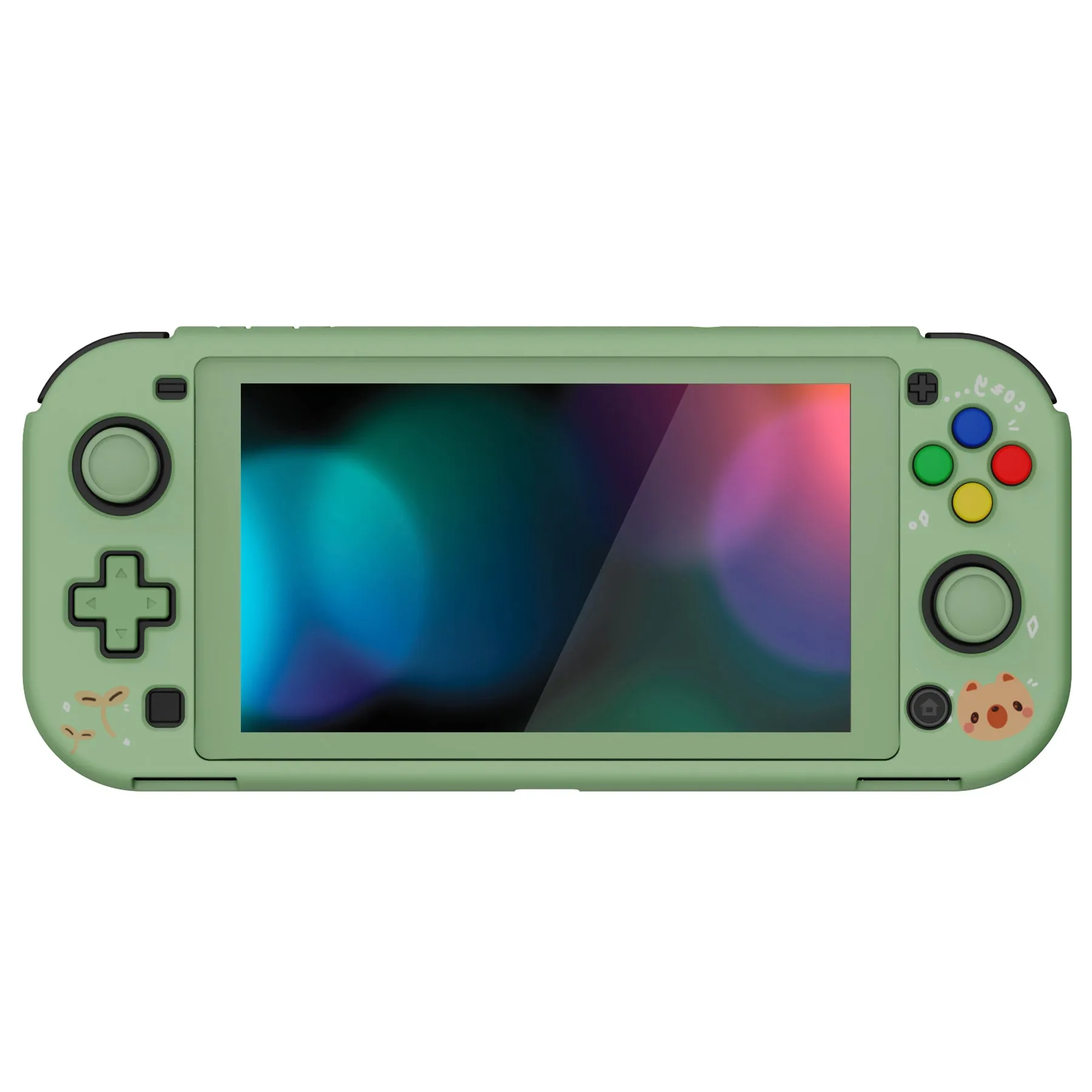 PlayVital ZealProtect Protective Case for Nintendo Switch Lite, Hard Shell Ergonomic Grip Cover for Switch Lite w/Screen Protector & Thumb Grip Caps & Button Caps - Cozy Gamer Bear - PSLYR016