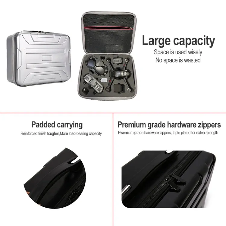 Portable Hard Case Carrying Travel Storage Box Waterproof Hard Case Storage Bag for DJI FPV(Silver)