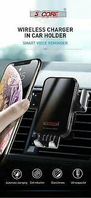 Products Car Charger Adapter Wireless Chargers Usb Fast Charge For Car Plug Automatic Clamp Dashboard Phone Holder 5 Core WICH CHARGER