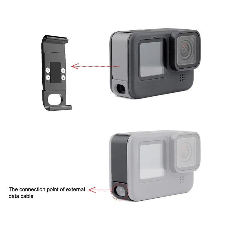 PULUZ Metal Battery Side Interface Cover for GoPro HERO13 Black /12 Black /11 Black /10 Black /9 Black(Black)