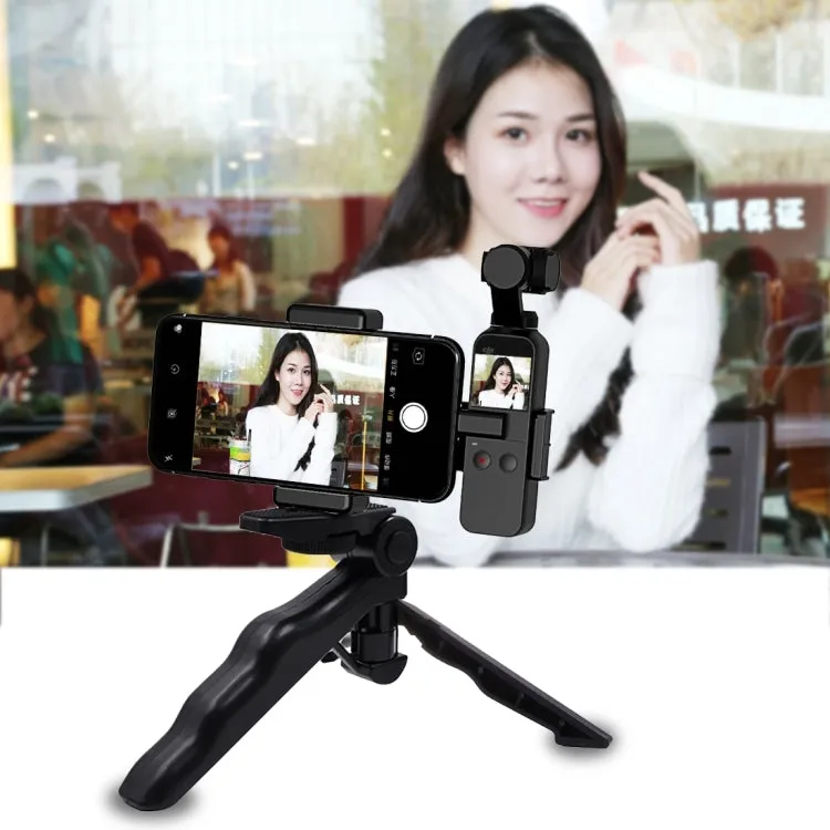 PULUZ Smartphone Fixing Clamp 1/4 inch Holder Mount Bracket   Grip Folding Tripod Mount Kits for DJI OSMO Pocket / Pocket 2