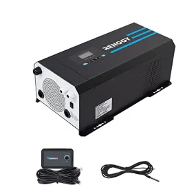 Renogy 3000w Pure Sine Wave Inverter Charger 12V DC to 120V AC Surge 9000w for Off-Grid Solar RV Boat Home w/LCD Display, Auto Transfer Switch, Compatible with Lithium Battery