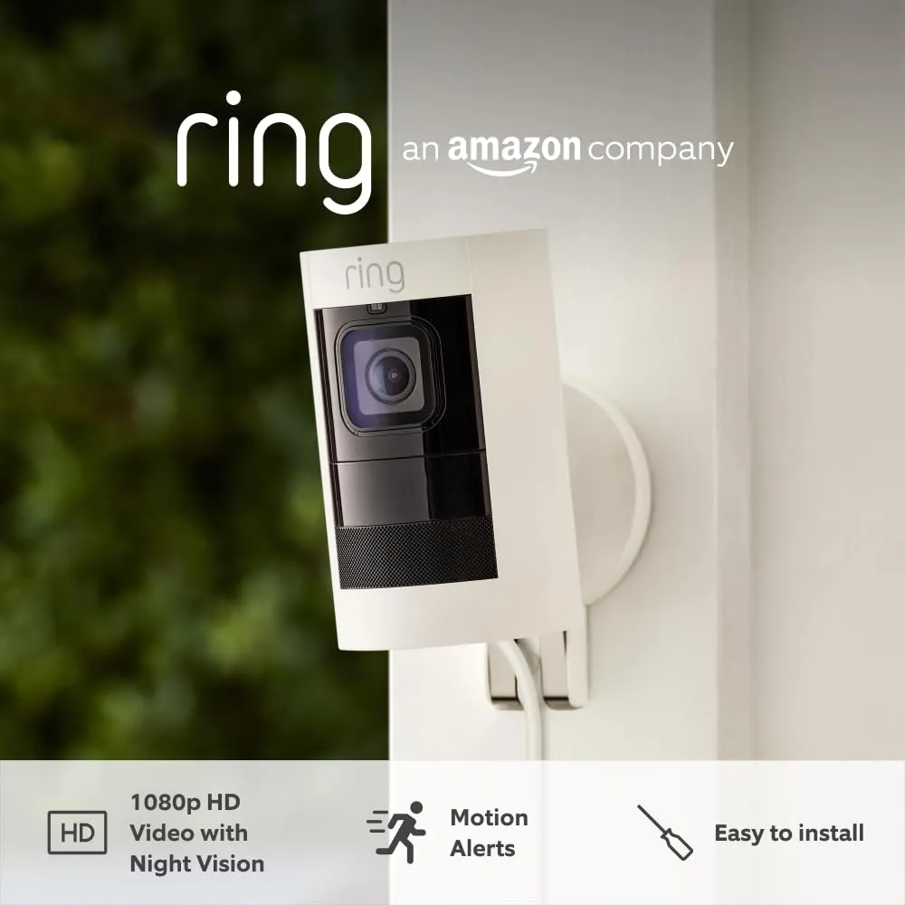 Ring Outdoor Camera Elite (Stick Up Cam) - HD 1080p Security Camera, Two-Way Talk, WiFi, Works with Alexa, 30-Day Free Trial of Ring Protect