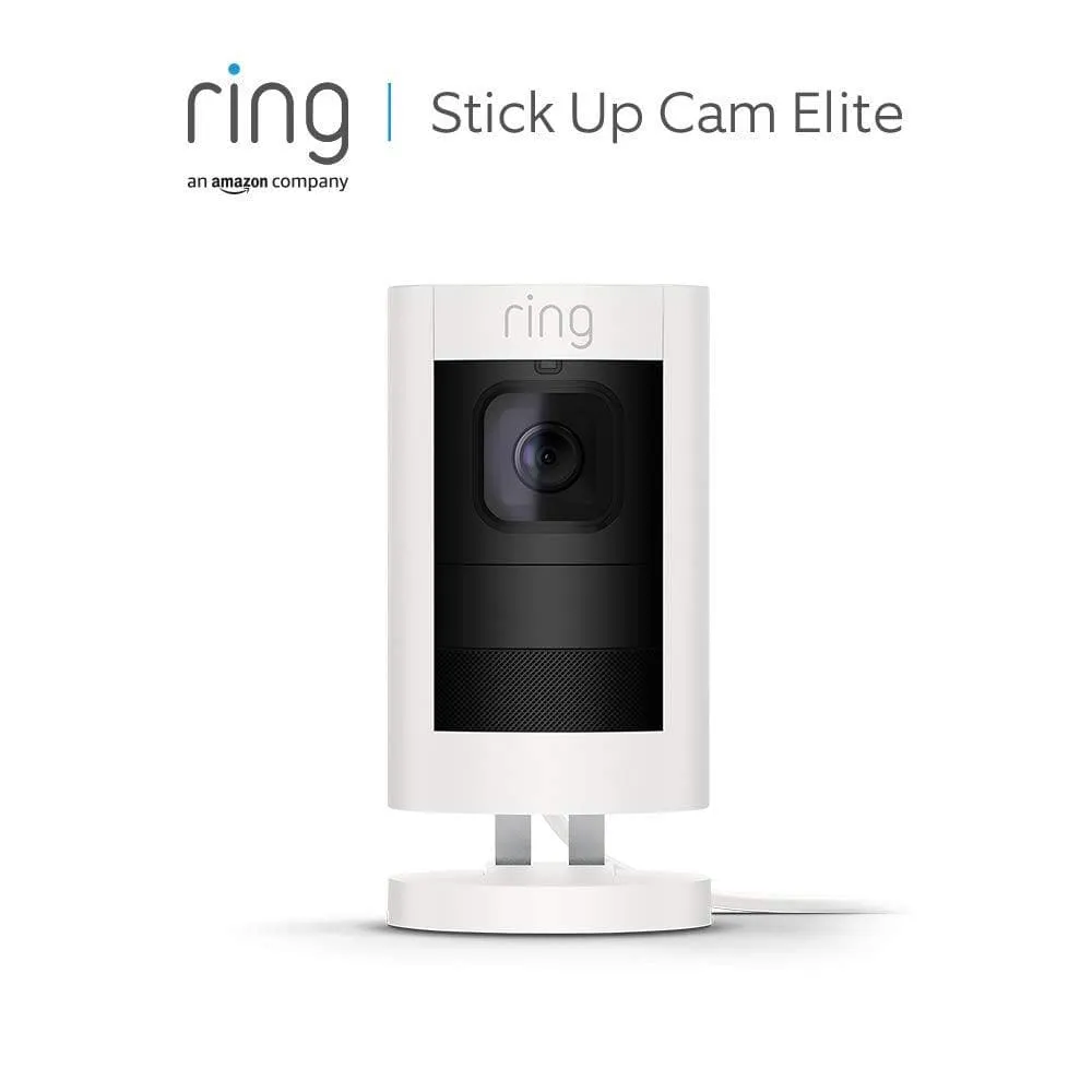 Ring Outdoor Camera Elite (Stick Up Cam) - HD 1080p Security Camera, Two-Way Talk, WiFi, Works with Alexa, 30-Day Free Trial of Ring Protect