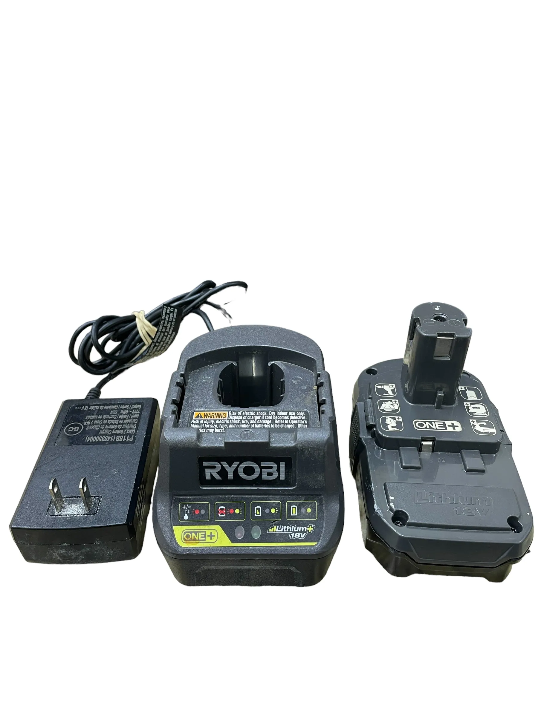 Ryobi P118B 18V Battery Charger and Battery