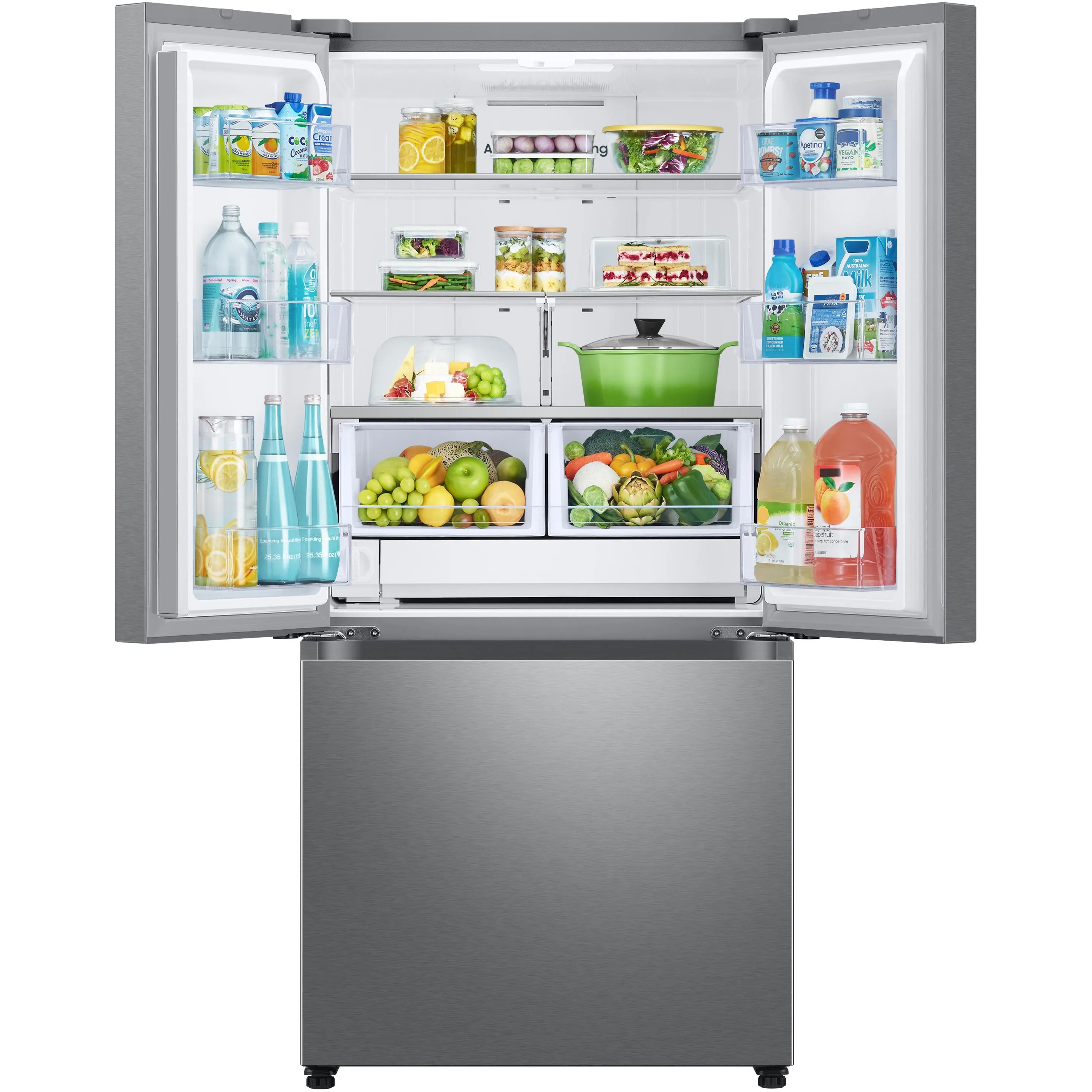 Samsung 33-inch, 25 cu. ft. French 3-Door Refrigerator with Dual Auto Ice Maker with Ice Bites™ RF25C5151SR/AA