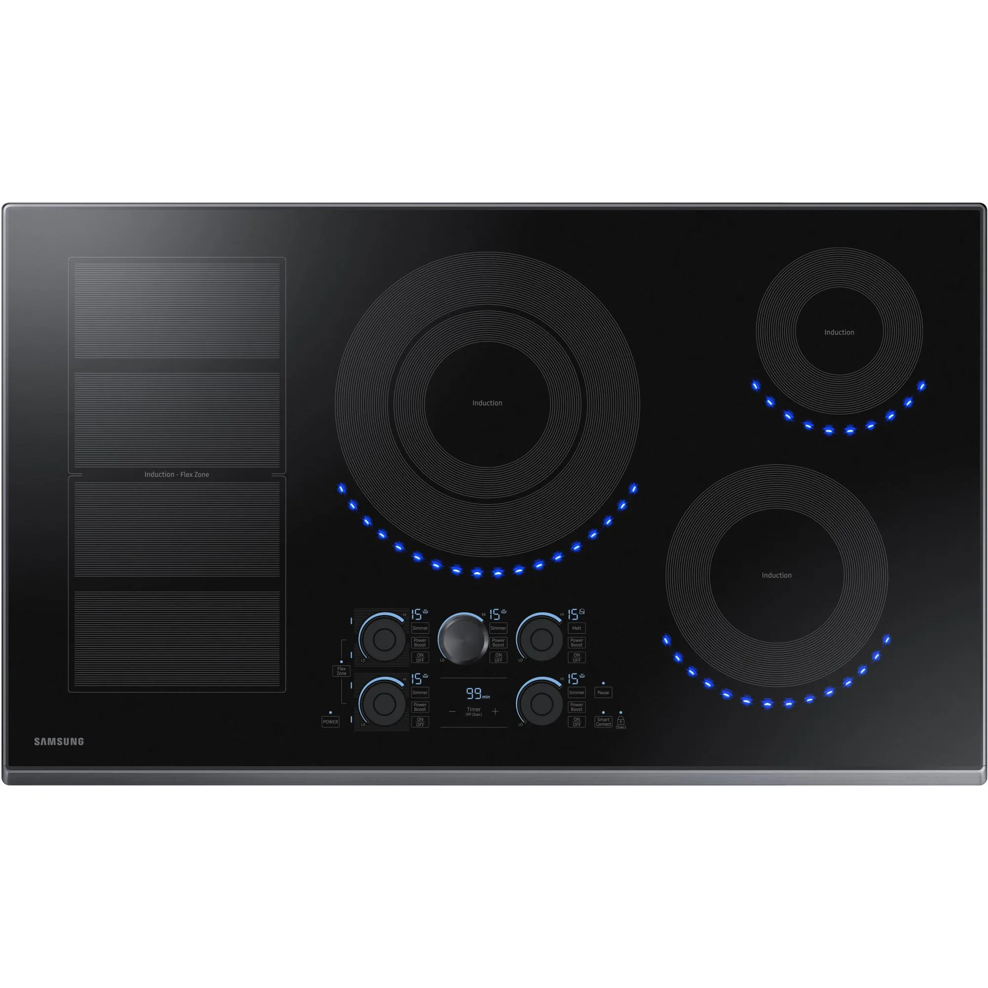 Samsung 36-inch Built-in Induction Cooktop with Virtual Flame Technology™ NZ36K7880UG/AA