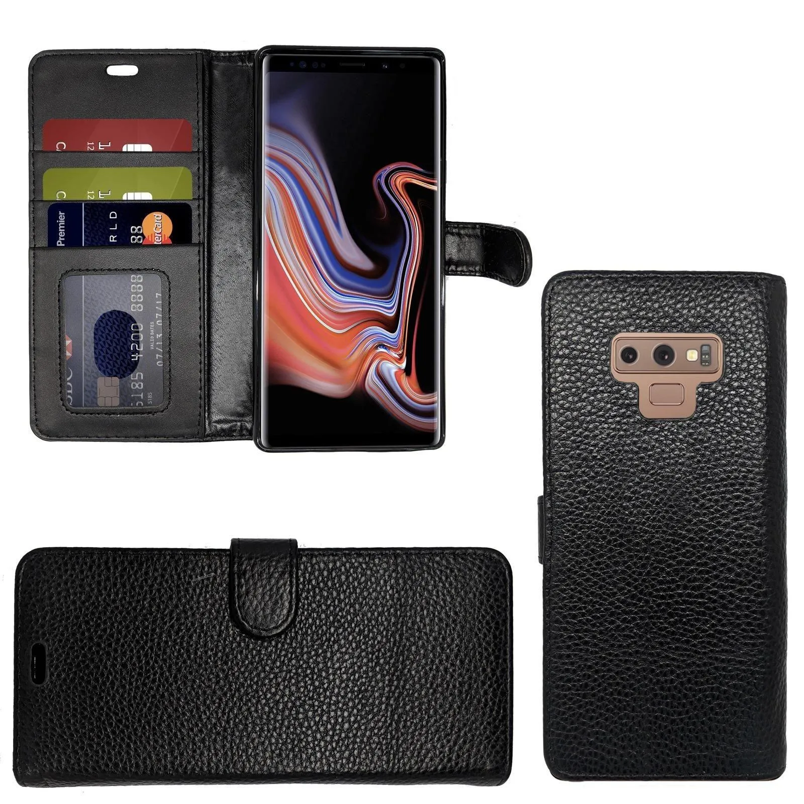 Samsung Galaxy S10E Genuine Leather Flip Folio Book Wallet Case