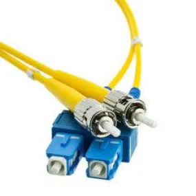 SC/ST Duplex Fiber Optic Patch Cable, OS2 9/125 Singlemode, Yellow Jacket, 5 meter (16.5 foot)