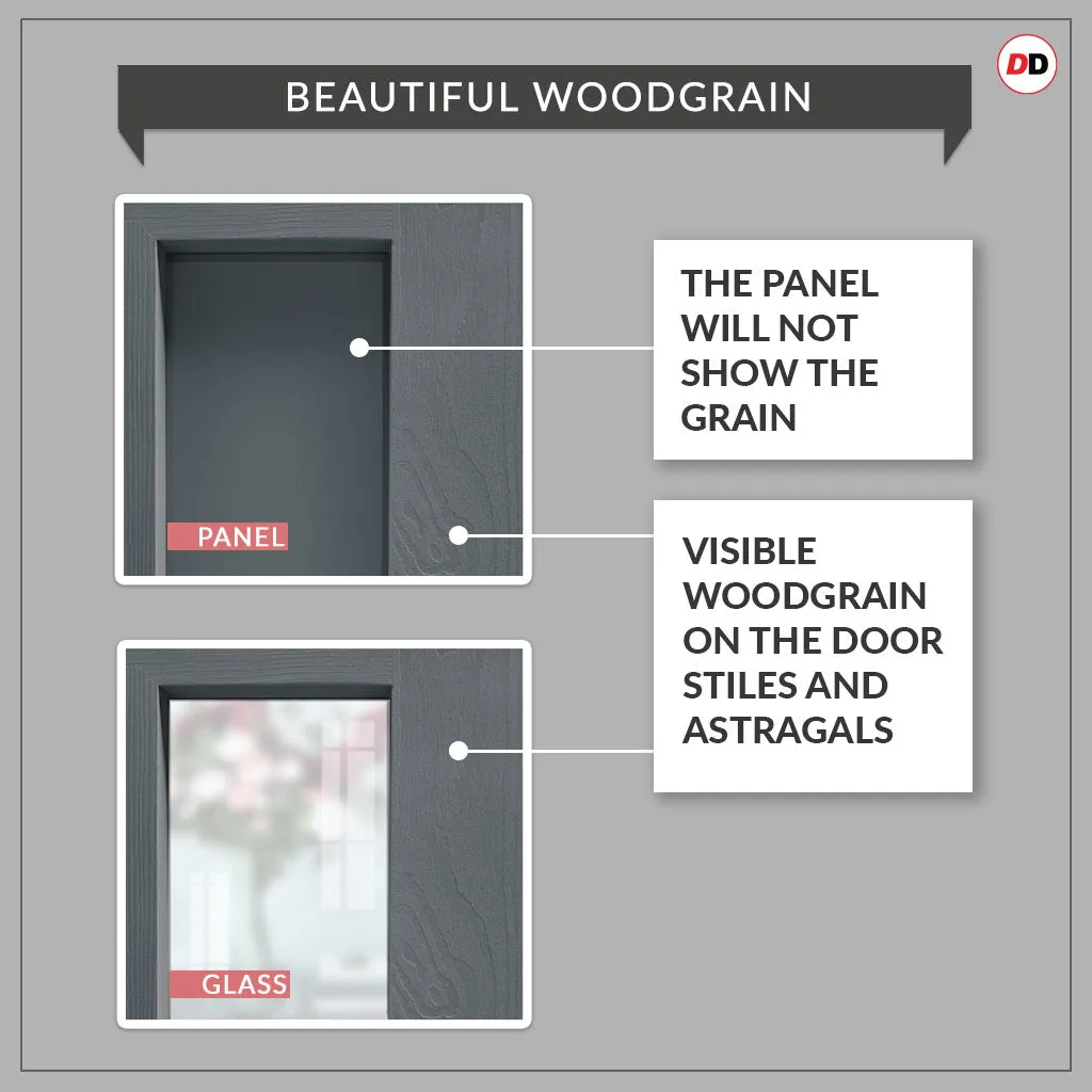 Single Sliding Door & Premium Wall Track - Eco-Urban® Hampton 4 Panel Door DD6413 - 6 Colour Options