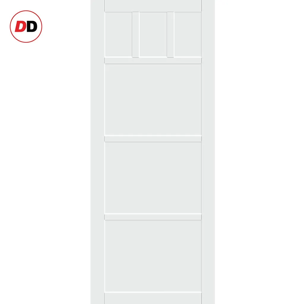 Single Sliding Door & Premium Wall Track - Eco-Urban® Lagos 6 Panel Door DD6427 - 6 Colour Options