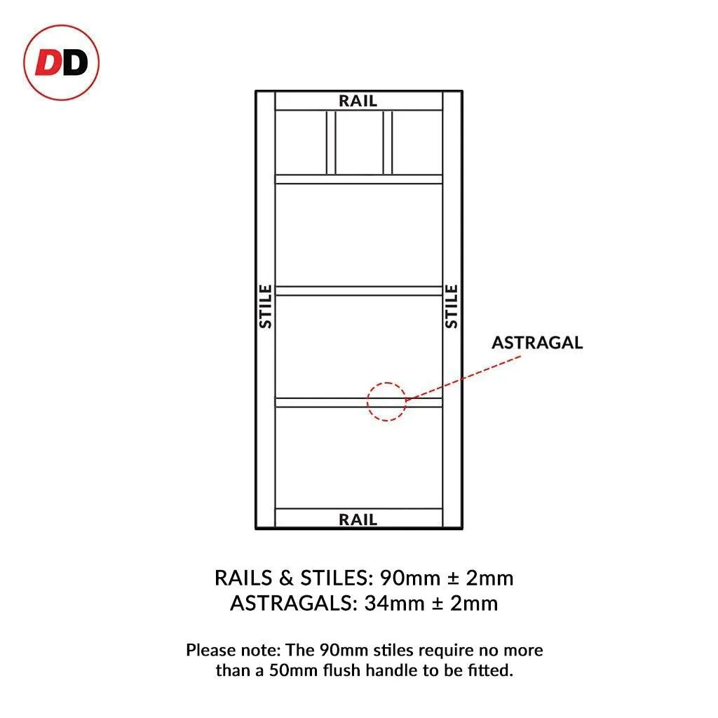 Single Sliding Door & Premium Wall Track - Eco-Urban® Lagos 6 Panel Door DD6427 - 6 Colour Options