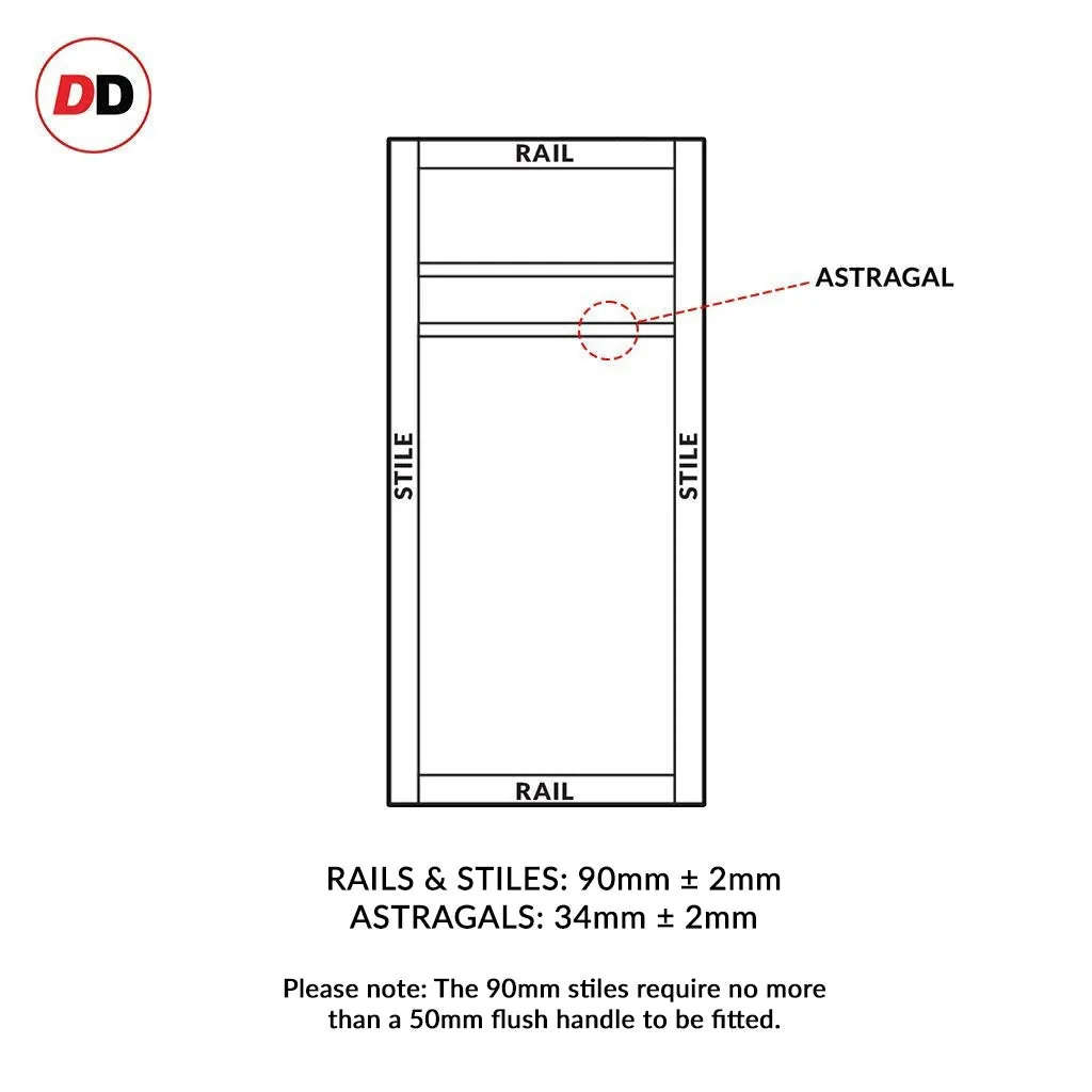 Single Sliding Door & Premium Wall Track - Eco-Urban® Orkney 3 Panel Door DD6403 - 6 Colour Options