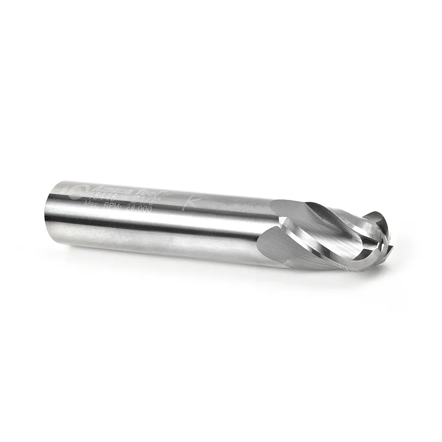 Spiral Ball Nose CNC Router Bit | 1⁄4 Radius x 1⁄2 Dia x 3⁄4 x 1⁄2 Shank x 3" Long | 46446 | 738685464465