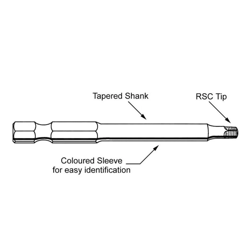 Square Driver Bits - No. 1, 1/4'' Shank, 2-3/4'' Long