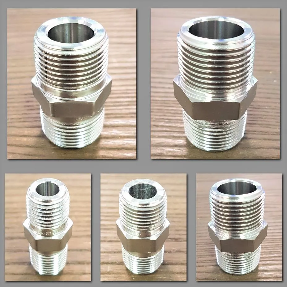 Stainless Steel NPT/BSP 3000lbs Crossover Hex Nipples