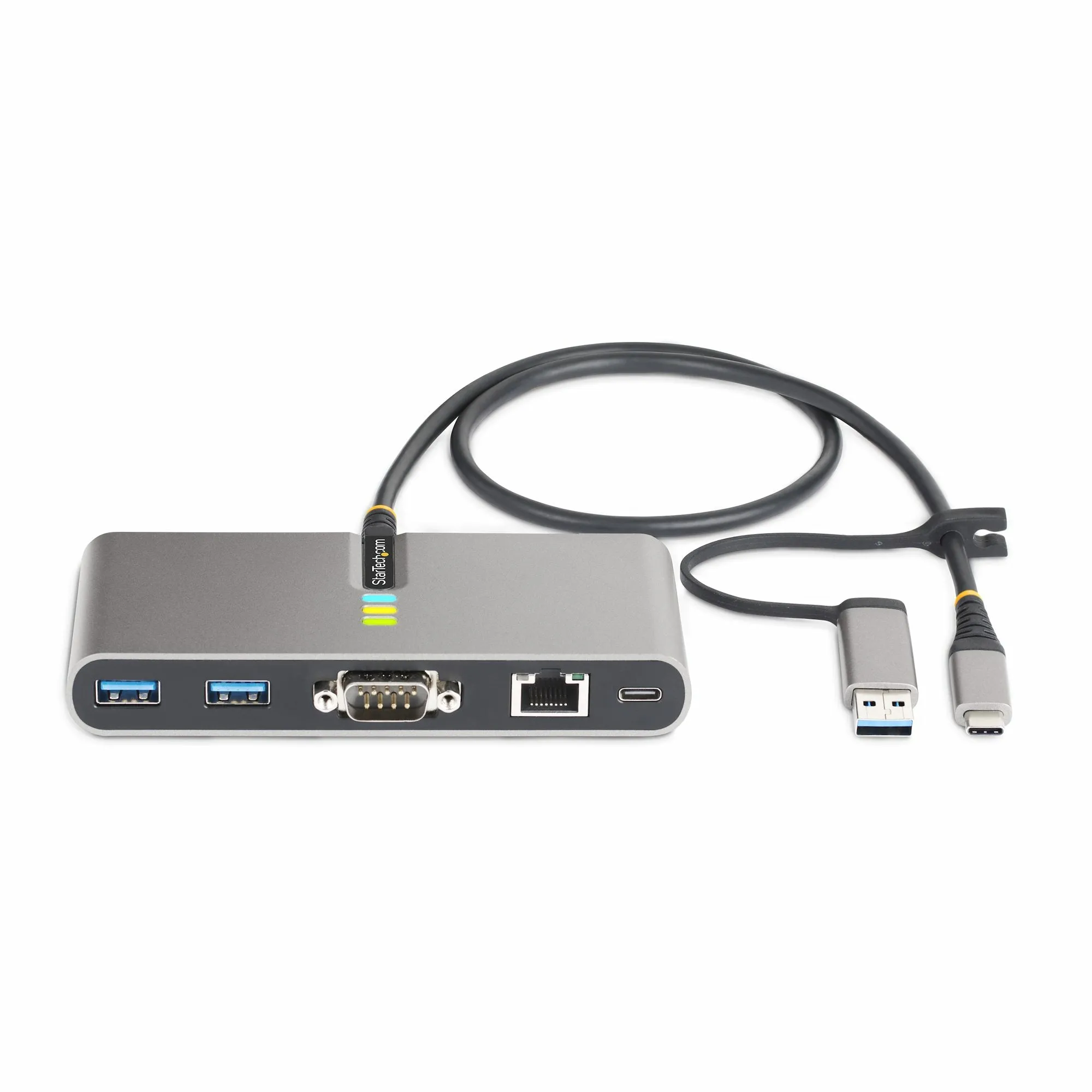 Startech.Com 2-Port Usb-C/Usb-A Hub With Gbe And Rs232 Serial, 2X Usb-A - Hub - 2 Ports