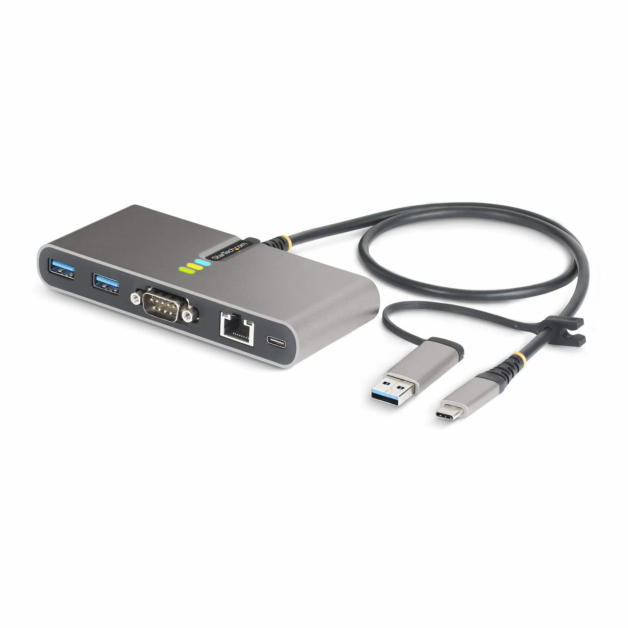 Startech.Com 2-Port Usb-C/Usb-A Hub With Gbe And Rs232 Serial, 2X Usb-A - Hub - 2 Ports