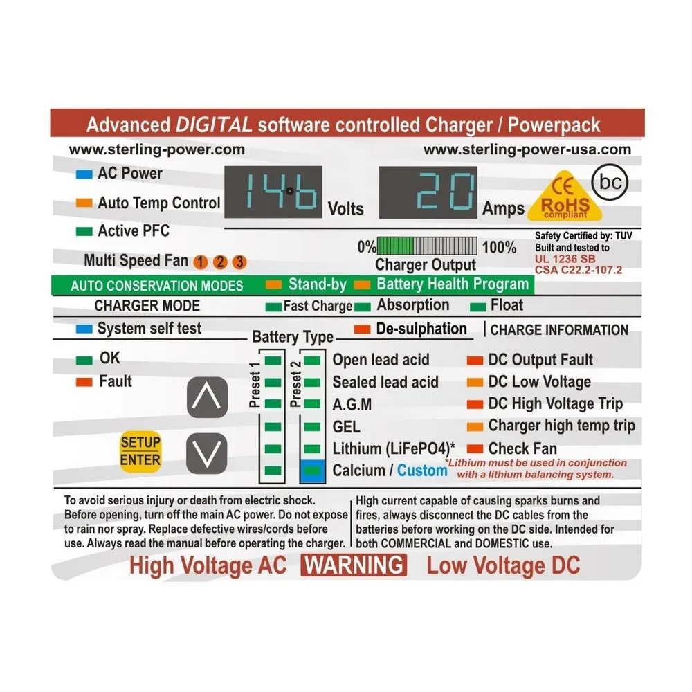 Sterling ProCharge ULTRA Battery Charger - 24V - 30A - 3 Outputs