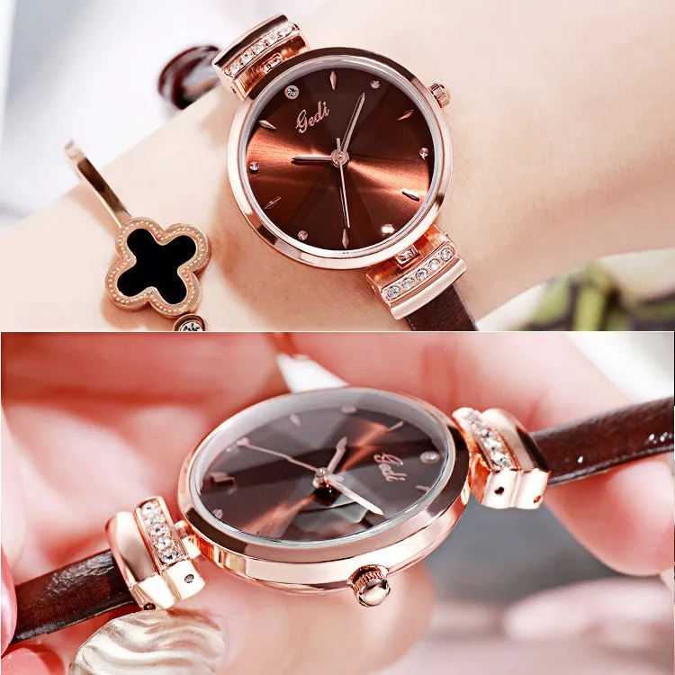 Stylish Ultra-thin Leather Strap Women's Watch