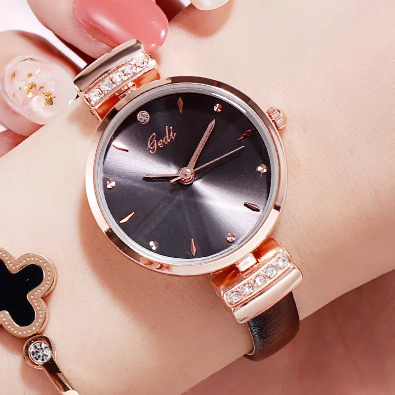 Stylish Ultra-thin Leather Strap Women's Watch