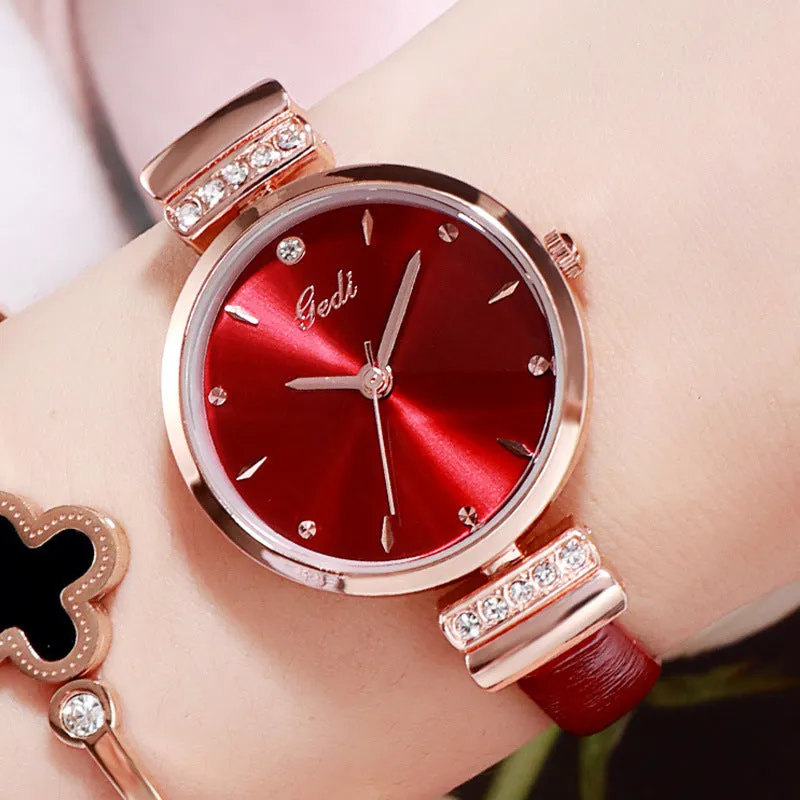 Stylish Ultra-thin Leather Strap Women's Watch