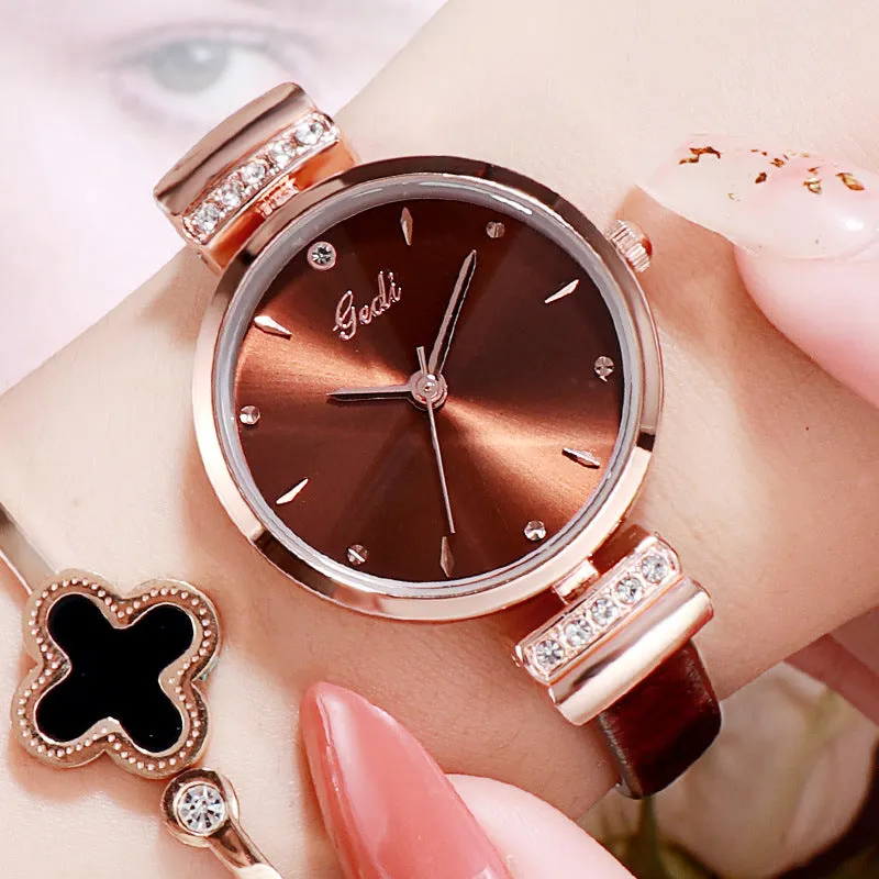 Stylish Ultra-thin Leather Strap Women's Watch