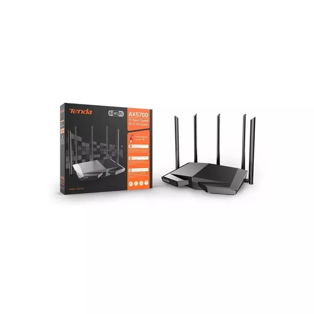 Tenda TX27 Pro AXE5700 Tri-Band Gigabit Wi-Fi 6E Router