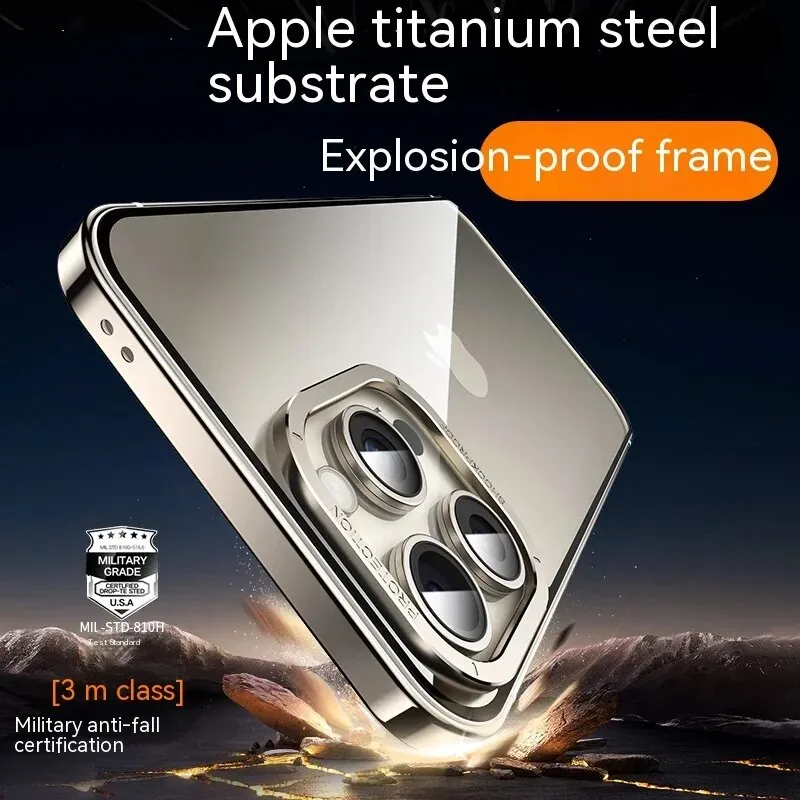 Titanium Steel Transparent Metal Frame Phone Case For iPhone