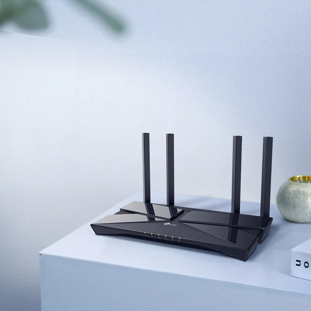 TP-Link Archer AX10 AX1500 Dual Band Gigabit MU-MIMO Wi-Fi 6 Router with 1201Mbps at 5GHz, 300Mbps at 2.4GHz, Broadcom 1.5GHz Triple-Core CPU, 4 Gigabit LAN Ports, OneMesh, OFDMA, Access Point Mode, Beamforming, VPN Server, IPv6 Ready