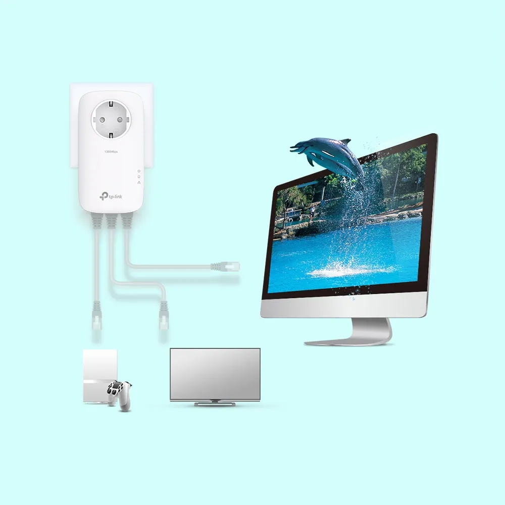 Tp-Link Tl-Pa8033p Kit V4 - Starter Kit - Powerline Adapter Kit - Wall-Pluggable - With Tp-Link Tl-Pa8010p