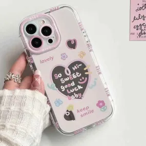 TSP17 Cute Phone Cases for iPhone 15 Pro Max, 14, 13, 11, and 12 - Sweet Heart Mirror Cover