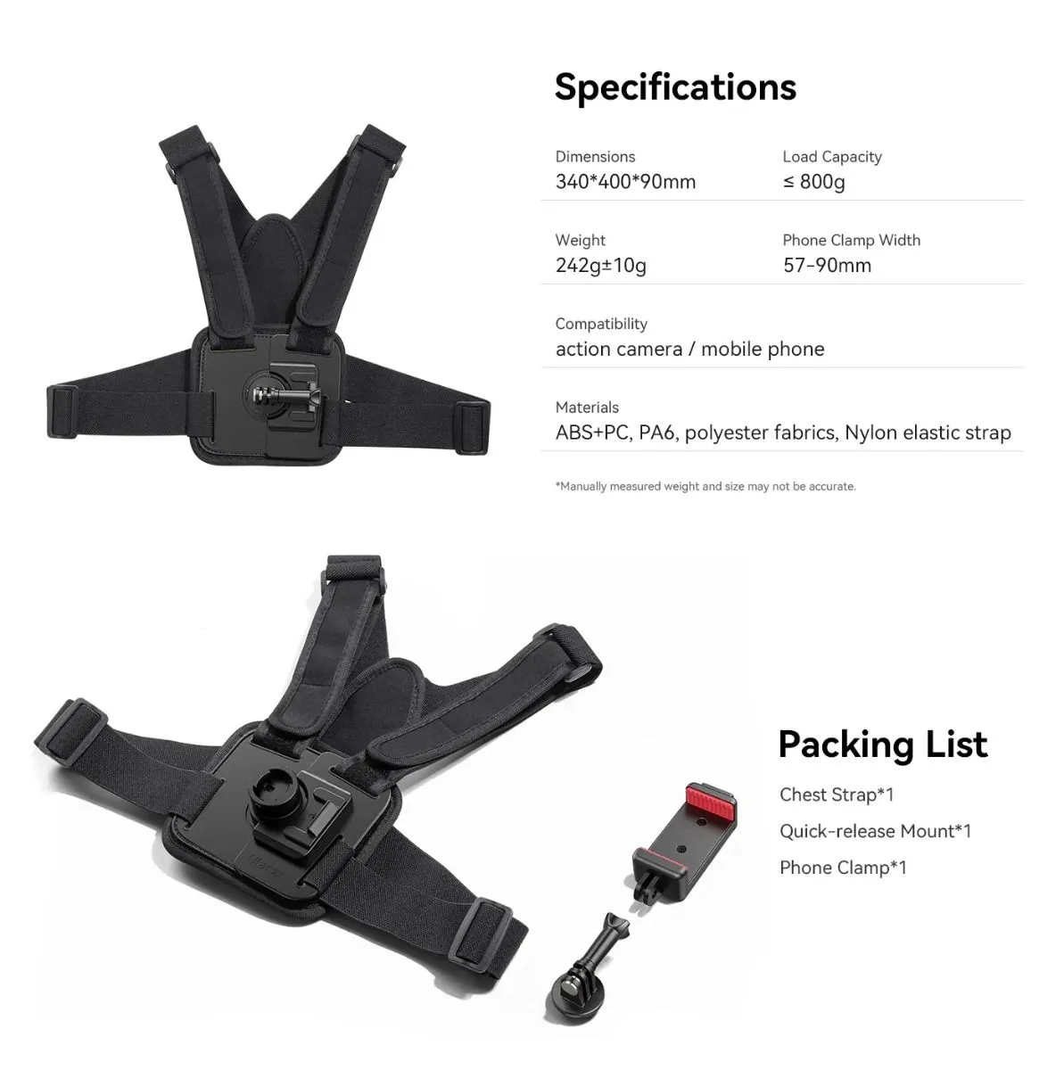 Ulanzi CM028 Go-Quick II Magnetic Chest Mount Harness for GoPro and Phone C021GBB1