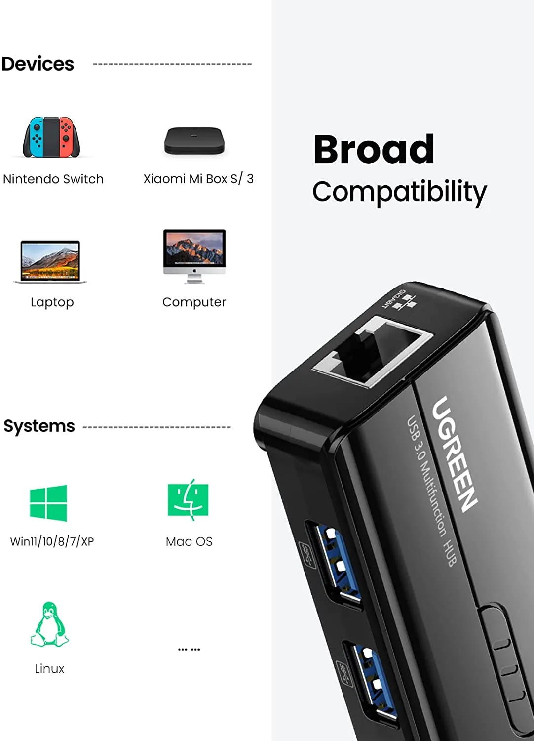 USB 3.0 to RJ45 Ethernet Gigabit LAN Adapter