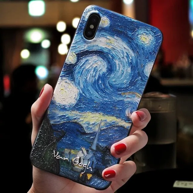 Van gogh embossed iPhone cases