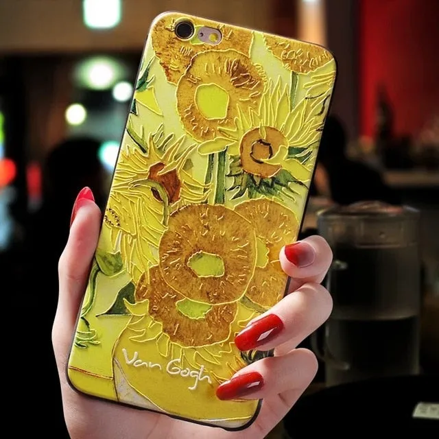 Van gogh embossed iPhone cases