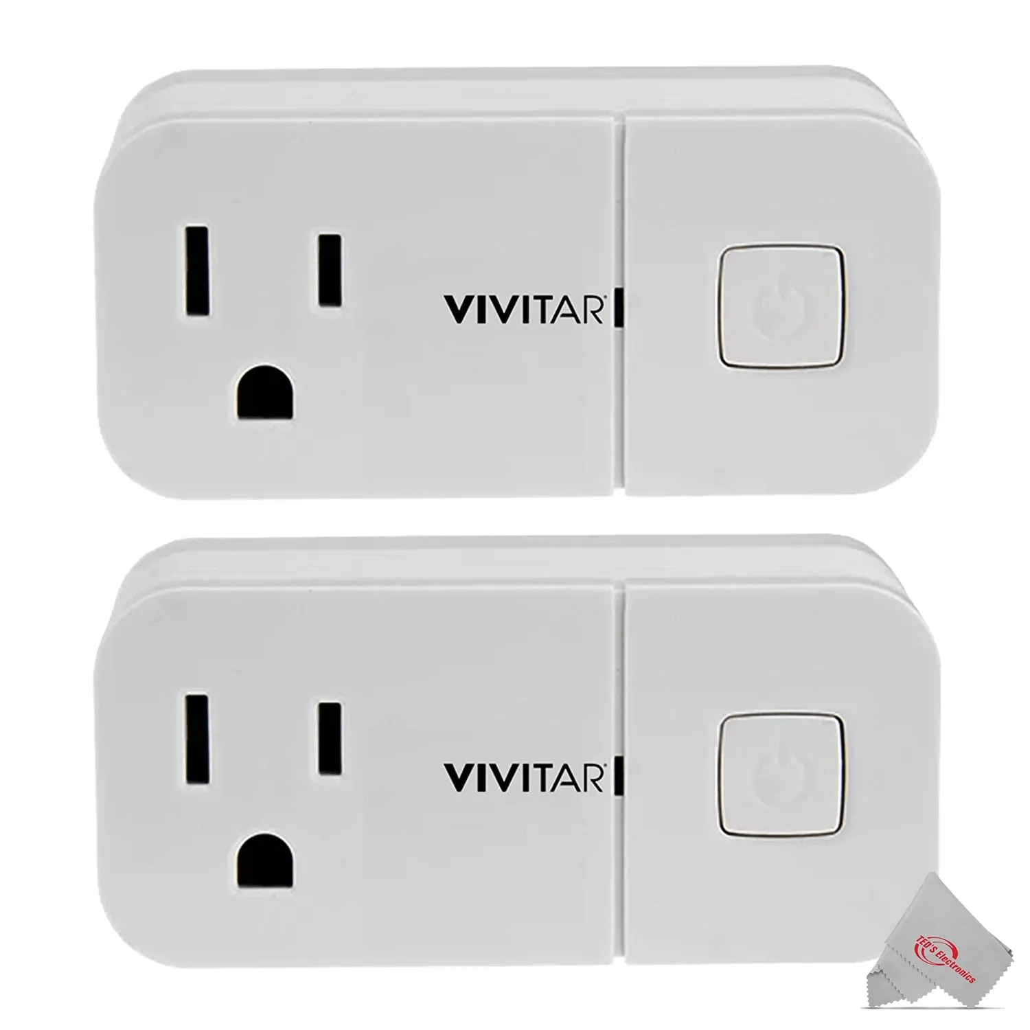 Vivitar Wireless WiFi Smart Plug with USB Port - IOS, Alexa, Android and Google Compatible - 2 Units