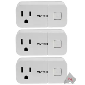 Vivitar Wireless WiFi Smart Plug with USB Port - IOS, Alexa, Android and Google Compatible - 3 Units