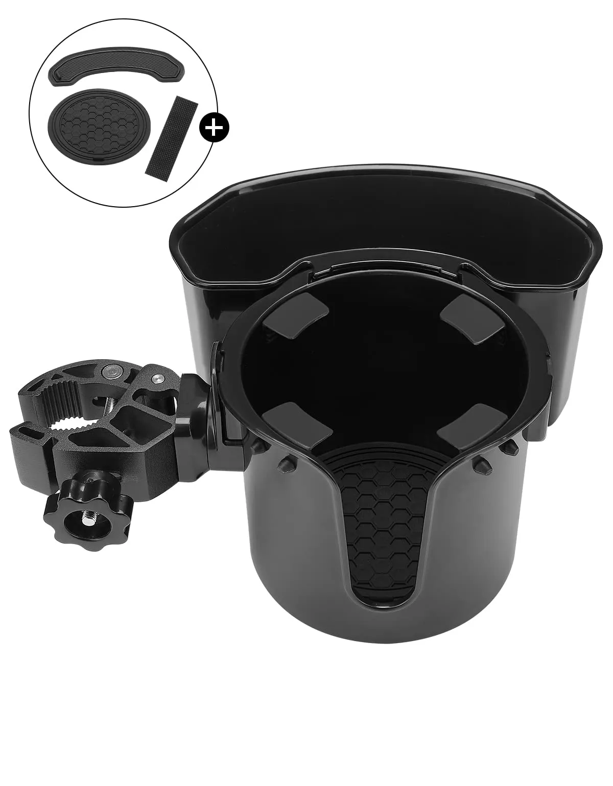 Wheelchair Cup Holder, 2-in-1 Walker Cup Holder with Storage Box, Cup Drink Holder for Bottle with Handle