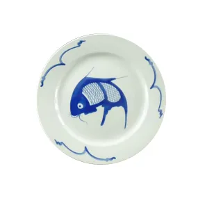 White & Blue Carp Charger Plate, 30cm