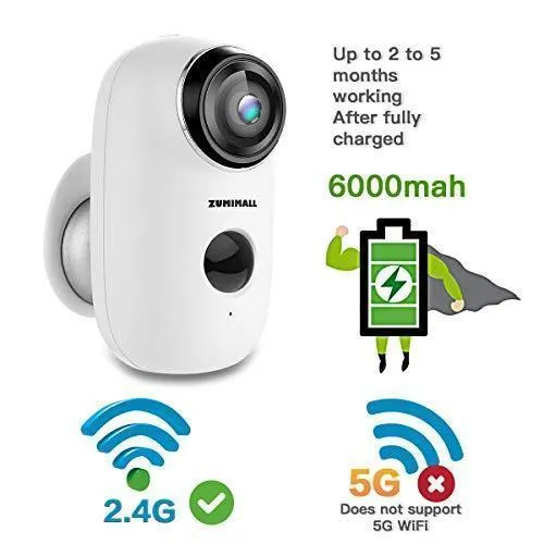 Wireless Rechargeable Battery Powered WiFi Camera, Home Security Camera, Night Vision, Indoor/Outdoor, 1080P Video with Motion Detection, 2-Way Audio, Waterproof, compatible with Cloud Storage/SD Slot