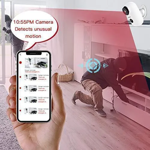 Wireless Rechargeable Battery Powered WiFi Camera, Home Security Camera, Night Vision, Indoor/Outdoor, 1080P Video with Motion Detection, 2-Way Audio, Waterproof, compatible with Cloud Storage/SD Slot