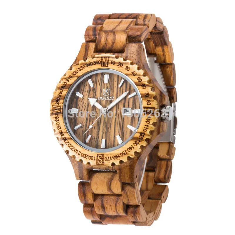 wood watch UWOOD Quartz casual watches for man famous brand wood watch chrismas gift wood watch