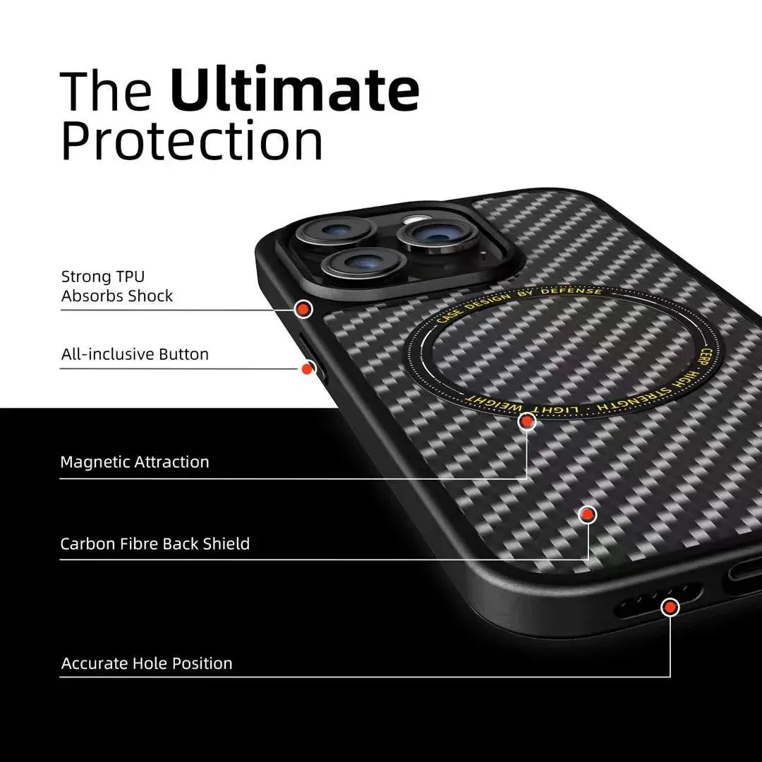 X-Doria Defense Lux M Military Grade Tested MagSafe Carbon Fiber Protective Case for iPhone 14 Pro Max